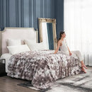 Cozy Bliss Faux Fur Throw Blanket for Couch, Fuzzy Soft Plush Thick Bubble Blanket for Sofa Bedroom Living Room, 90 * 90 Inches Tie Dye Taupe by CozyNest Decor