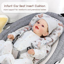 Infant Car Seat Insert, Car Seat Head Support Baby Girls Boys, Soft & Reversible Newborn Carseat Insert Cushion with 2 Strap Covers, for Stroller, Swing, Bouncer (Gray Animals) by TinyTreasures Baby Boutique
