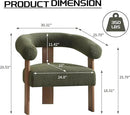 VKNOW Accent Chairs Living Room Chairs, Modern Upholstered Armchair with Solid Wood Legs, Comfy Barrel Arm Chairs for Living Room Office, Sage Green by CozyNest Decor
