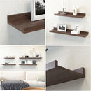 Floating Shelves Wall Mounted Set of 2, Farmhouse Wall Shelves for Storage with Lip, Display Picture Ledge Shelf for Wall Decor Bedroom Living Room Bathroom Kitchen - Walnut by TinyTreasures Baby Boutique