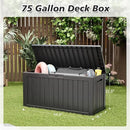 KAMABOKO Deck Box, 75 Gallon Resin Indoor and Outdoor Storage Boxes Waterproof for Garden Tools, Pool Accessories Storage Bench, Patio Furniture and Cushions with Lockable Lid, Black by CozyNest Decor