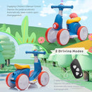 6V Electric Baby Balance Bike with Bubble Machine,4 in 1 Toddler Balance Bike w/Remote for 1 Year Old Boys Girls Kids Bubble Bike Ride on Toys w/Powered Motor,Music,LED Lights (Blue&Red) by TinyTreasures Baby Boutique