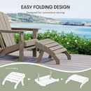 WestinTrends Dylan Outdoor Patio HDPE Adirondack Ottoman Footrest, Weathered Wood by CozyNest Decor