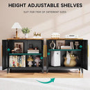 SISESOL Black Storage Cabinet with Doors and Shelves,30 inch Pantry Cabinet Sideboard with Leg,Small Accent Cabinets with Storage,Side Floor Cabinets for Home,Kitchen,Coffee Bar,Dining/Living Room by CozyNest Decor