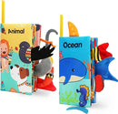 BARMACO Baby Soft Books, Touch and Feel Crinkle Cloth Books for Babies, Infants & Toddlers, Learning Toys Gifts for Boys & Girls, Early Development Interactive Sensory Toys, Ocean Animal Tails Books by TinyTreasures Baby Boutique