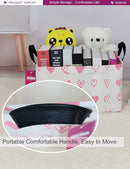 Rectangular Storage Basket Fabric Organizer Bin for Toys,Books,Clothes,Gifts,Pets-Perfect for Home,Office,Nursery,Dorm,Shelf(Rec-Pink hearts ) by TinyTreasures Baby Boutique