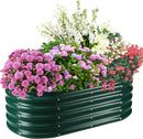 17" Tall Elevated Oval Metal Raised Garden Bed - 4ft x 2ft in Size and 0.8MM Thick Durable Planter Bed/Box for Vegetables Flowers Succulent at Patio/Garden Outdoor (Dark Green, 4X2X1.4 FT) by GreenHaven Gardens