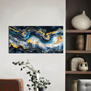 GUGIKA Abstract Wall Art for Living Room, Gold Black and Blue Canvas Wall-Art for Bedroom, Ocean Landscape Print Paintings, Size 40x20 Inches by CozyNest Decor