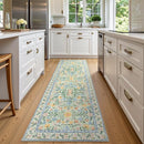 Wonnitar Washable Runners for Hallways, 2'6''x8' Floral Green Runner Rug for Kitchen Bathroom, Boho 8ft Non Silp Extra Long Rugs for Entryway Bedroom Laundry by TinyTreasures Baby Boutique