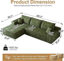 108" Sectional Couches for Living Room Modern Modular Sofa with L-Shape Couchs Upholstered Boneless Couch Deep Seat Sectional Couch with Chaise (Green, Left Facing Chaise+2Seaters) by CozyNest Decor