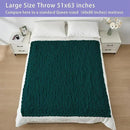 Bigacogo Chunky Knit Throw Blanket for Couch, 51x63 inches, 100% Hand Knitted with Thick Jumbo Chenille Yarn, Cozy Soft Large Rope Knot Cable Crochet Blankets for Sofa Bed Living Room, Dark Green by CozyNest Decor