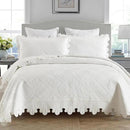 MarCielo 3-Piece 100% Cotton Oversized Bedspread Lightweight Quilt Coverlet Embroidery Farmhouse Bedding Set (TK White, Oversized Queen (100"x106")) by CozyNest Decor