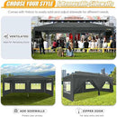HOTEEL 10x20 Pop up Canopy with 6 Sidewalls, One Push Instant Setup Outdoor Canopy Tent with Reinforce Rod, Weight Bag, for Parties, Events, Gray by GreenHaven Gardens
