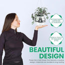 6" Disco Ball Planter – Rotating Mirror Planter with Macrame Hanger & Wooden Stand for Indoor and Outdoor Plants by GreenHaven Gardens