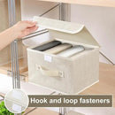 Fabric Storage Bins Cube Organizers with Flip-Top Lid and Handles,Storage Boxes for Organizing Home,Office,and Closet,Grey and Beige,3 Pack 10.2 X 7.9 X 6.7 in by CozyNest Decor