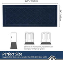 BEQHAUSE Dirt Trapper Door Mat 24" x 60", Doormat Non-Slip Entryway Rugs Washable, Dog Door Mat Stain Resistant and Absorbent Welcome Floor Mat for Front Back Door, Muddy Wet Shoes & Paws, Navy Blue by CozyNest Decor