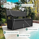 70 Gallon Lockable Outdoor Storage Bench Waterproof, Deck Box Bench for Patio, Porch, Garden, Poolside, Stores Tools & Pool Supplies, Heavy-Duty Outdoor Bench with Storage, Black by CozyNest Decor