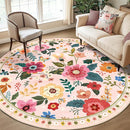 Floral 8ft Area Rug Machine Washable Soft Print Boho Carpet Non Slip Doormat Low Pile Flower Area Rugs for Living Room Bedroom Nursery Kitchen Dining Room Indoor-Pink by TinyTreasures Baby Boutique