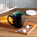 GBHOME 16oz Coffee Mugs Set of 6, Large Ceramic Coffee Mugs for Man, Woman, Dad, Mom, Modern Coffee Mugs Set with handle for Tea/Latte/Cappuccino/Milk/Cocoa. Dishwasher&Microwave Safe,Green by CozyNest Decor