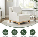 Oversized Accent Chair, Modern Boucle Armchair with Wood Legs, Modern Reading Chair with Thick Cushion, Comfy Chairs for Living Rooms, Bedrooms, Reading nooks and Apartments by CozyNest Decor