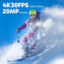 Dragon Touch 4K Action Camera 20MP Vision 3 Underwater Waterproof Camera 170° Wide Angle WiFi Sports Cam with Remote 2 Batteries and Mounting Accessories Kit by TinyTreasures Baby Boutique