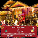 KNONEW 600ft 1500 LED Christmas String Lights Outdoor Green Wire 8 Modes & Timer Fairy Light Plug in Waterproof Patio Lights for Xmas Yard Tree Wedding Party Holiday Decorations (Warm White) by GreenHaven Gardens