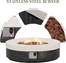 COSIEST 42" Outdoor Propane Fire Pit Table Round Gas Fire Pit Table with Concrete & Wood Grain Design, 50000BTU CSA Certified Electronic Ignition Fire Tables for Patio, Backyard, Garden Heating by GreenHaven Gardens