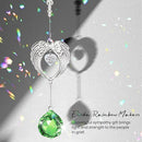 Sympathy Gift Modern Grief Gift for Lose of Loved Ones, Memorial Suncatcher with 40mm Crystal Ball, Sorry for Your Lose Rainbow Maker, Bereavement Gift Idea Angel Wings Design, Green by GreenHaven Gardens