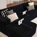 ovios 104" Cloud Sectional Couch with L-Shape Chaise,Modern Modular Sofa with Deep Seat, Upholstered Couches for Living Room Bedroom,No Assembly Required, Black (Plush Corduroy Fabric) by CozyNest Decor