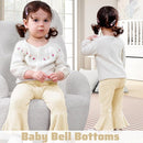 2 Pack Toddler Baby Girl Pants Flare Leggings Ribbed Knit Newborn Bell Bottoms Solid Ruffle Infant Pants for Girls by TinyTreasures Baby Boutique