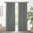 Macochico Pinch Pleated Blackout Curtains 102 Inches Long 100% Blackout Natural Linen Drapes for Bedroom Living Room Windows Farmhouse Burlap Curtains with Tieback 52”Wx102”L Mid Grey 1 Panel by CozyNest Decor
