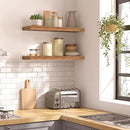 HOOBRO Floating Shelves for Wall, Wall Mounted Shelf Set of 2, 23.6" Hanging Shelf with Invisible Brackets, for Wall in Bathroom, Bedroom, Toilet, Kitchen, Living Room, Office, Rustic Brown BF60BJ01 by CozyNest Decor