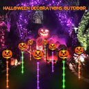 12 Pack Solar Pumpkin Lights for Halloween Decorations Outdoor, Waterproof Halloween Pathway Lights with 8 Modes, Orange Purple and Green Halloween Walkway Stake Lights for Yard Garden Party Decor by CozyNest Decor