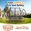 BCAN 8FT 10FT 12FT 14FT 15FT 16FT Recreational Trampoline with Enclosure for Kids Adults, ASTM Approved, Outdoor Trampolines with Ladder for Kids by TinyTreasures Baby Boutique