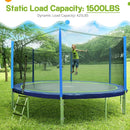 Zupapa Trampolines No-Gap Design 1500 LBS Weight Capacity 16 15 14 12 10 8FT for Kids Children with Safety Enclosure Net Outdoor Backyards Large Recreational Trampoline by TinyTreasures Baby Boutique