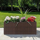 SUNNYPARK Set of 2 Large Rectangular Planter with Removable Liner, All-Weather PE Rattan Modern Planters Indoor Outdoor Flower Plant Pots Garden Box Patio Yard Front Porch Deck by CozyNest Decor