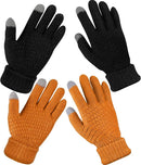 Geyoga 2 Pairs Women's Winter Touch Screen Gloves Soft Warm Fleece Lined Knit Elastic Cuff Winter Texting Gloves by TinyTreasures Baby Boutique