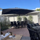 PURPLE LEAF Patio Umbrella with Base 10 Feet Outdoor Cantilever Square Umbrella Aluminum Offset Umbrella with 360-degree Rotation for Garden Deck Pool Patio, Grey by GreenHaven Gardens