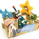 Woolbuddy Needle Felting Kit - Sea Animals for Beginners, Adults & Kids, Includes Wool Roving, Felting Needles, Pad, and Instructions by TinyTreasures Baby Boutique