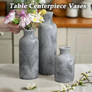 Resin 3 Piece Vase Set, Farmhouse Decor, Home Decorative Vase, Vases for Your Kitchen, Bedroom, Office, Living Room, Bathroom, & Shelf Centerpiece Table Decorations, Grey by GreenHaven Gardens