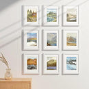 Vittanly 8.5x11 Picture Frames Set of 9, Shatter Resistant Plexiglass, Display 6x8 Pictures with Mat or 8.5x11 without Mat, Photo Frames for Wall or Tabletop, Engineered Wood, White by CozyNest Decor