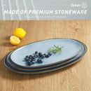 famiware Serving Platter, Oval 15.59/14.3/12.9inch Serving Dishes for Entertaining, Serving Bowls, Reactive Glaze, Stoneware Serving Trays for Party, Food, Turkey, Cheese, Ocean Series, Blue by CozyNest Decor