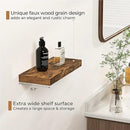 Fun Memories Floating Shelves - 16 Inch Rustic Brown Wall Shelf - Wall Mounted Shelves for Wall Decor Storage - Wooden Shelves with Invisible Brackets for Living Room, Bedroom, Kitchen, 2 Pack by CozyNest Decor