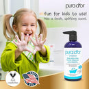 PURA D'OR 16 Oz Kids Wash - All-in-One Gentle Cleanser - USDA Biobased, Sulfate-Free, Tear-Less, Hypoallergenic, Premium, Shampoo & Bubble Bath by TinyTreasures Baby Boutique