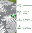 GENIMO Outdoor Rug 10' x 20' Waterproof for Patios Clearance, Reversible Outdoor Plastic Straw Camping Rug Carpet, Large Area Rugs Mats for RV, Camper, Deck, Balcony, Porch, Beach, Picnic, Grey&White by CozyNest Decor