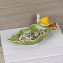 Jewelry Tray Snail Trinket Organizer Ceramic Leaf Tray Decorative Desk Storage Plate for Rings Earrings Necklaces Watch Coins Keys, Snail Soap Dish Holder, Key Bowl, Candy Dish (Green) by CozyNest Decor