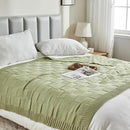 CozeCube Check Knit Throw Blanket, Sage Green Checkered Throw for Couch, Decorative Christmas Soft Cozy Warm Knitted Blanket for Bed Sofa Living Room, 60"X80" by CozyNest Decor