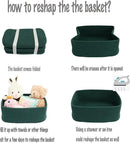 Small Woven Storage Baskets 12“X8”X5“ Decorative Rope Bins for Organizing Shelves, Closets, and Toys, Empty Gift Baskets, Cute Organizer Basket for Home and Office (dark green, regular)