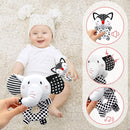Baby Rattles 0-6 Months Newborn Toys Baby Toys 0-6 Months Rattles for Babies 0-6 Months Infant Toys 0-3 Months, Black & White High Contrast Baby Toys Plush Stuffed Toys for 0 3 6 9 12 Months Girl Boy by TinyTreasures Baby Boutique