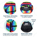 Wildkin ECO rPET 17-inch Large Backpack – Sustainable, Padded, Adjustable – Rainbow Stripe by TinyTreasures Baby Boutique